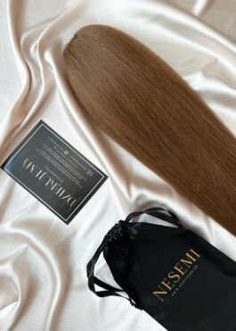 Kucyk doczepiany na ściągacz naturalny brąz