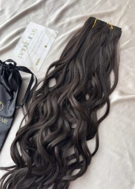 Włosy doczepiane Clip In Dark Brown Loki 60cm